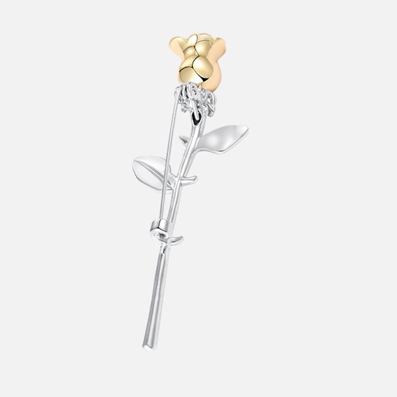 Gold Rose Anstecknadeln Für Damen Unisex Elegante Blume Metallbrosche Bankett Schmuck Geschenke