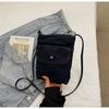 ins retro denim shoulder bag Korean version trendy casual washed denim cloth messenger bag travel mobile phone bag small square bag