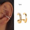 Simple Design Gold Clip Earrings for Women Non-Piercing Puck Rock Fake Cartilage Ear Cuff Trendy Jewerly