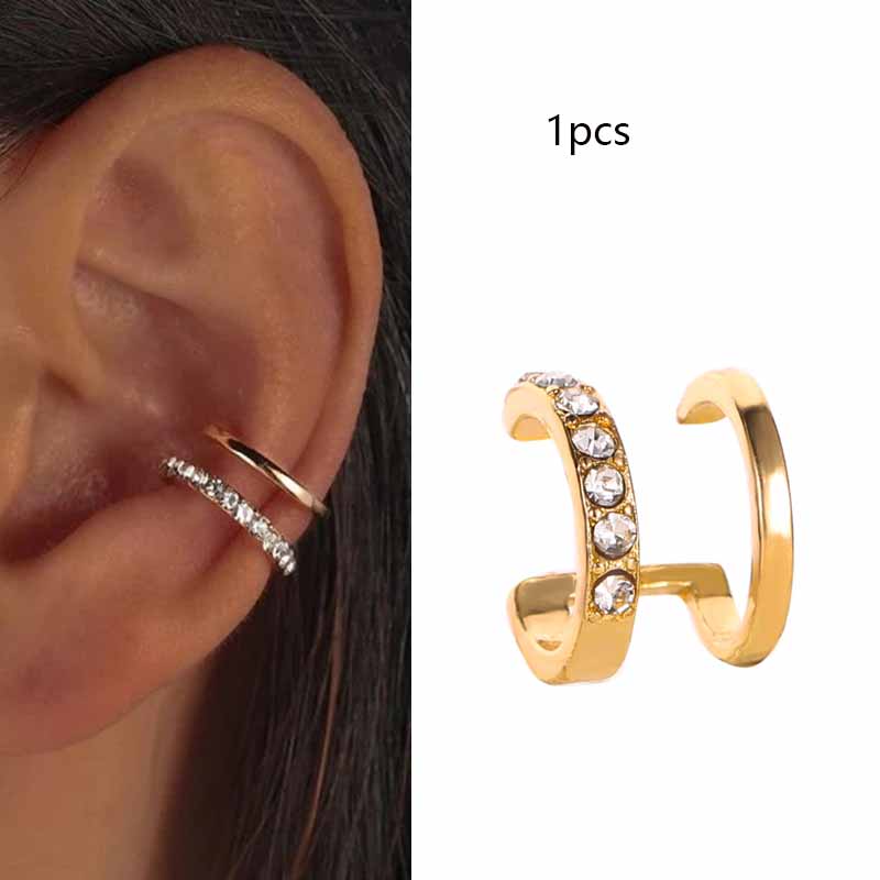 Simple Design Gold Clip Earrings for Women Non-Piercing Puck Rock Fake Cartilage Ear Cuff Trendy Jewerly
