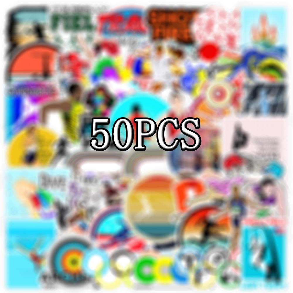 10 30 50PCS Cartoon Running Sports Stickers Aesthetic Art DIY Scrapbook Laptop Stationary Suitcase Decals Graffiti Sticker Toy