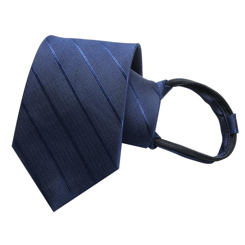 Men'S Formal Wedding Groom Dark Blue Pattern Hand Zipper Free 8Cm Blue Dark Strip Tie