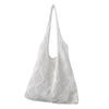 Women Crochet Shoulder Bag Lightweight Solid Color Mesh Handbag Fashionable Beach Bag Daily Commuting