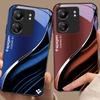 Tiefblaues Mode-Handycase aus schwarzem gehärtetem Glas für Xiaomi Redmi 13C Note13 12 Pro Plus 5G Note 9 13T Pro POCO X6 F5 F6