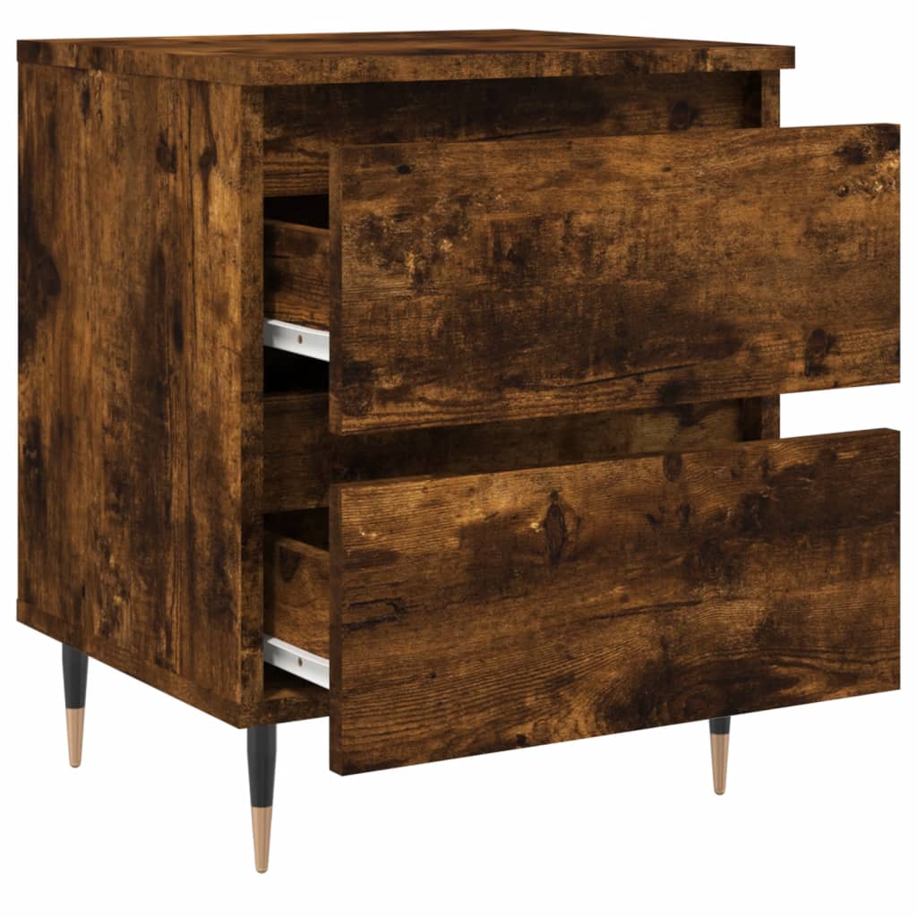 Nightstand Smoked Oak 40x35x50 cm Engineered Wood