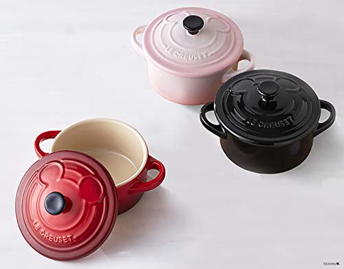 LE CREUSET Mini Cocotte, Mickey Mouse, Shiny Black, Heat and Cold Resistant, Microwave and Oven Safe [Official Japanese Product]