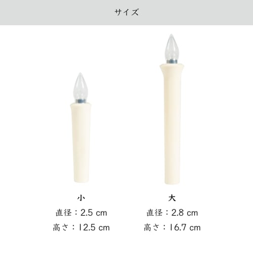 Sunmany Electric Candle, Incandescent Bulb Replacement, Battery-Operated, Compact, Blends Into Your Interior, Buddhist Altar Accessory, Small, White,