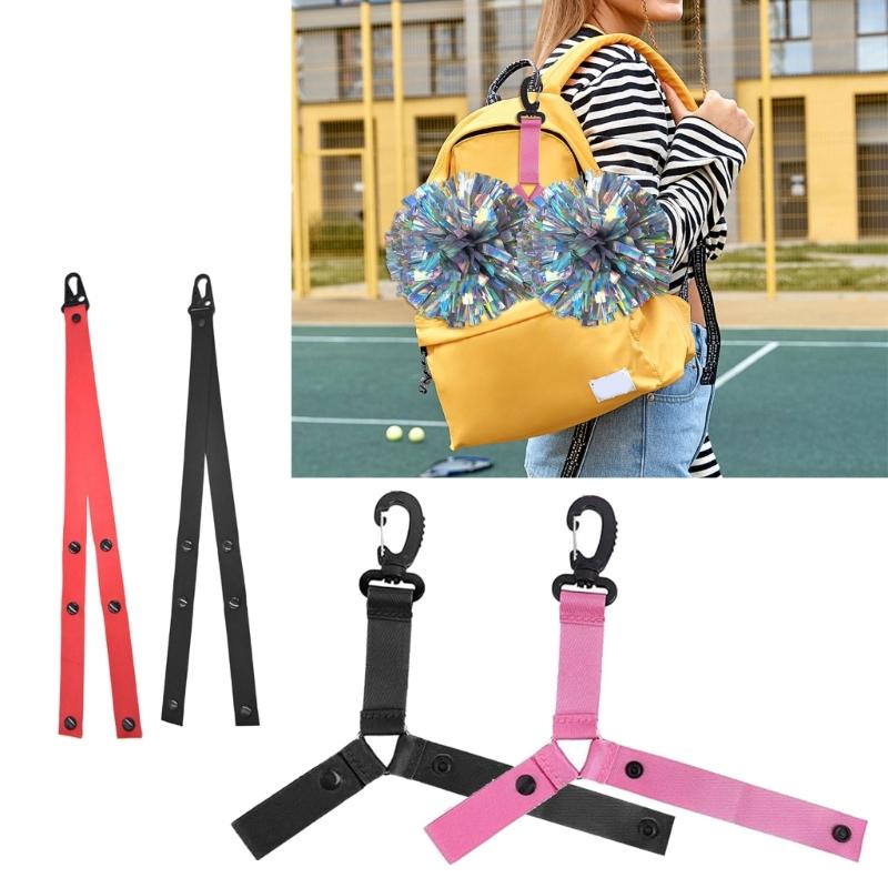 Adjustable Cheerleading Bobbles Storage Strap Pom Carriers Lanyard With Secure Clips For Easy Attachment And Removal