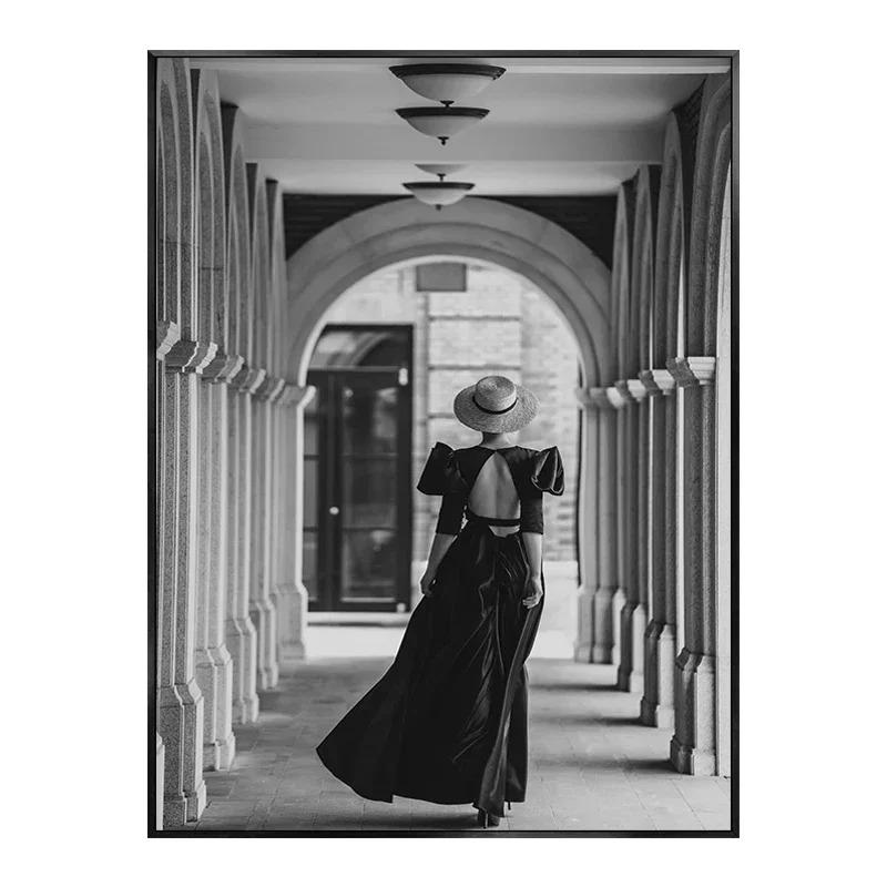Modern Black White Fashion Sexy Women Paris Poster Decorative Prints Pictures Wall Art Canvas Painting Photos Bedroom Home Decor
