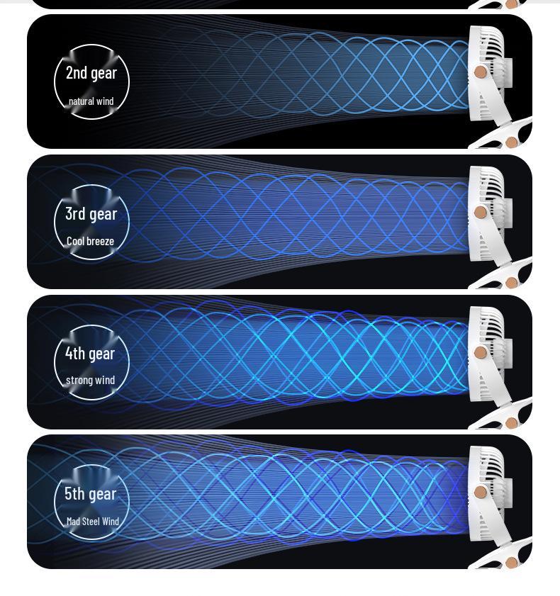 Portable Multifunctional Clip Fan: Strong Wind & Long Battery Life for Desktop or Outdoor Use