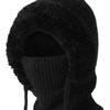 Women Fleece Lined Knit Hat Set with Scarf and Mask Women 3 in 1 Windproof Beanie Hat Hooded Skull Cap Cold Weather Protection