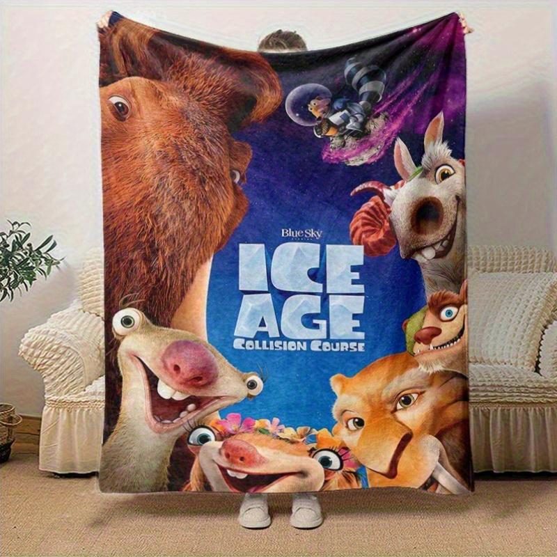 1 pezzo, L'era glaciale - In rotta di collisione Personaggi del film Coperta Plaid Perfetta per l'Arredamento della Casa, Copridivano, Uso Esterno, Viaggio, Campeggio