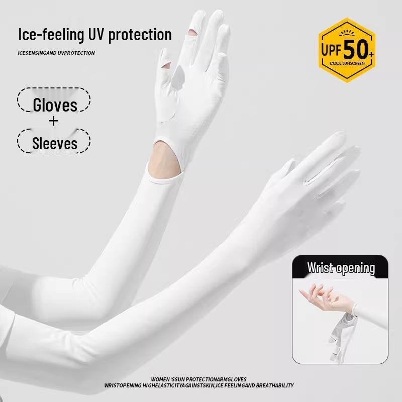 

Женские велосипедные перчатки и рукава из ледяного шелка с защитой от УФ-лучей