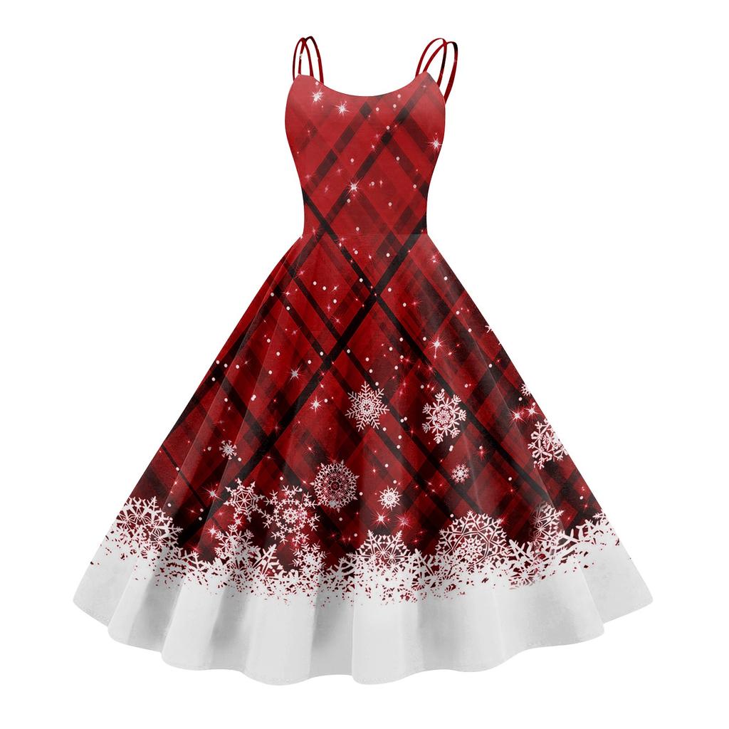 Damenmode Sexy trägerloses Gothic Cocktailkleid mit Weihnachtsgrafik, bedruckt, Vintage, lange Kleider