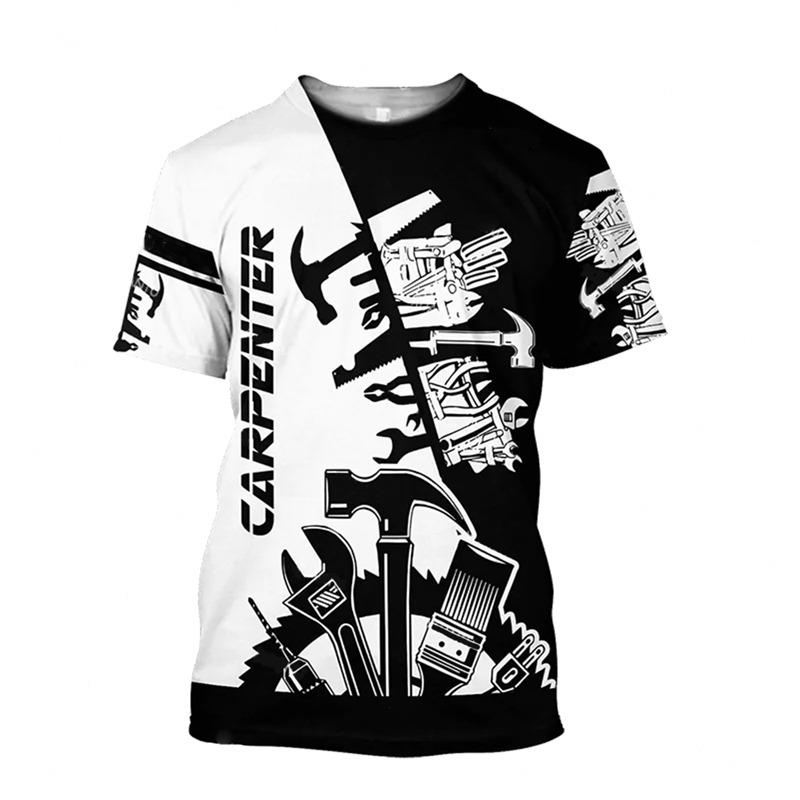 Carpenter Worker 3D Print T-Shirts Men Women Short Sleeve T Shirt Uniform Workwear Oversized Harajuku Tees Tops Man Clothing