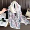 Summer Scarf Women Outdoor Sunscreen Shawl Soft Bandanna Foulard Female Floral Silk Shawl Lady High Quality Head Hijab Wrap