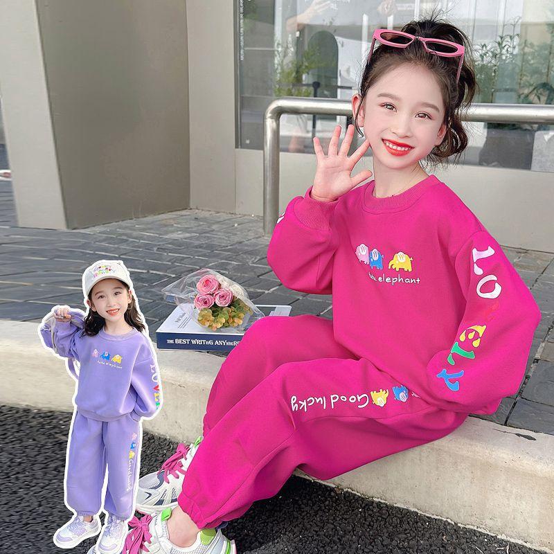 Girls Fall Spring Casual Hoodie Set Baby Fashionable Two Piece Outfit