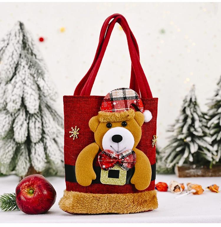 Multi-style Christmas Gift Bags Handbags Tote Bags Candy Bags Snowman Bear Gift Bags Storage Bags Christmas Decoration Bag