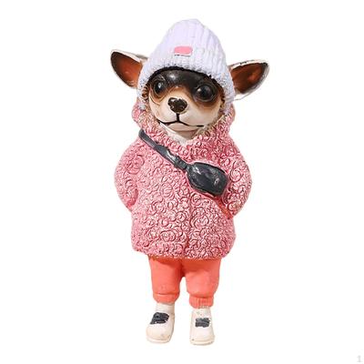 Dog Statue Ornaments Sculpture Resin Puppy Figurine for Yard Indoor Garden