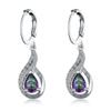 European and American Fashion New Colorful Topaz Shiny Earrings for Women Simple Drop-shaped Earrings