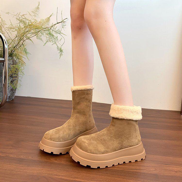 Women's Warm Fleece-Lined Height-Boosting Snow Boots