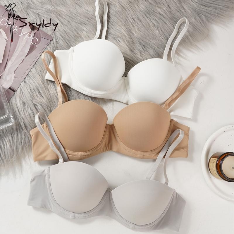 Bezešvé podprsenky pro ženy Měkké spodní prádlo Push-up podprsenka Braletka Pohodlná neviditelná podprsenka Odnímatelná ramínka Sexy spodní prádlo