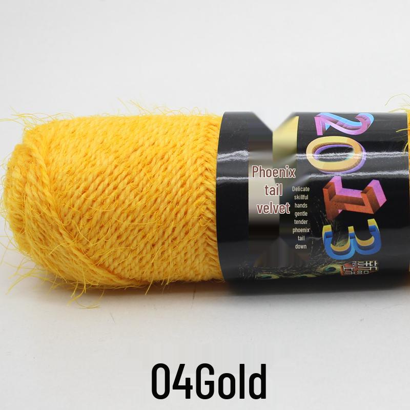 Handmade Mohair Peacock Feather Velvet Yarn for Sweater and Cardigan Knitting