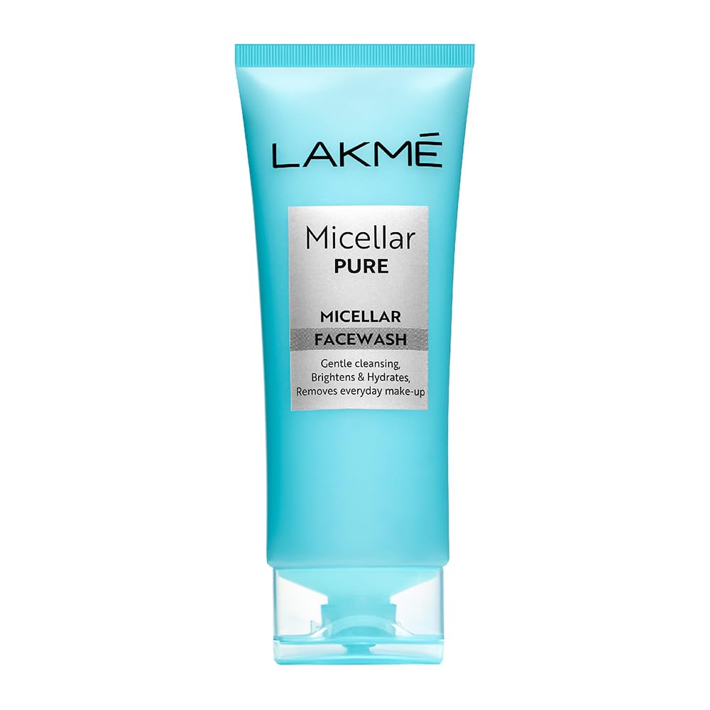 Мицеллярная пенка для умывания Lakme Micellar Pure для глубокого очищения пор | Очищающее средство для лица для удаления грязи, кожного сала и макияжа | Очищающая пенка для умывания 100 г