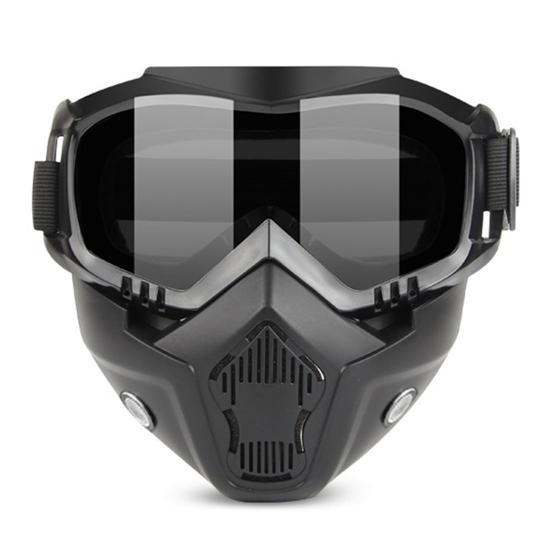 Cycling Face Guard with Detachable Goggles Windproof Sand-proof Breathable Men Women Outdoor Riding Face Shield Protector with Elastic Band