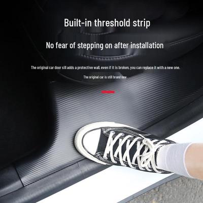 Tesla Model Y/3 Carbon Fiber Pattern Door Sill and Trunk Protector
