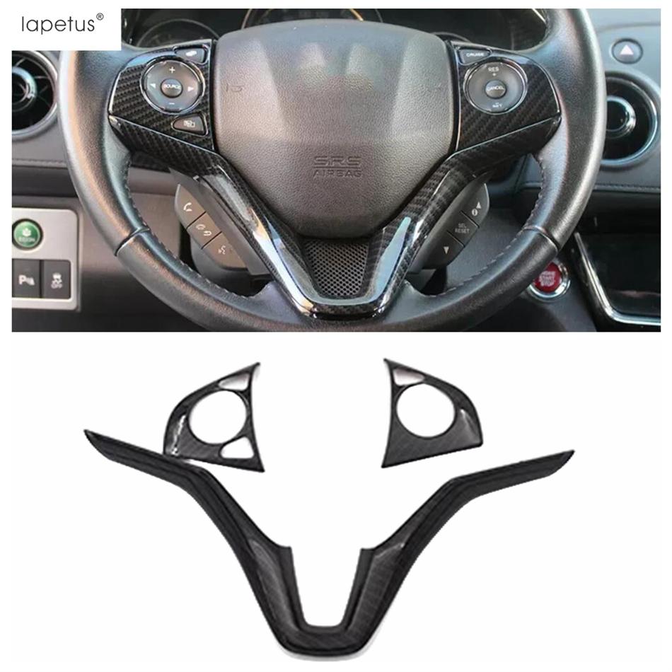 Central Control Steering Wheel Button Frame Cover Trim For Honda Vezel HR-V 2014 -  ABS Carbon Fiber Accessories Interior