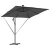Cantilever Banana Sun Umbrella with LED Light Strips Anthracite 249 X 249 X 250 Cm