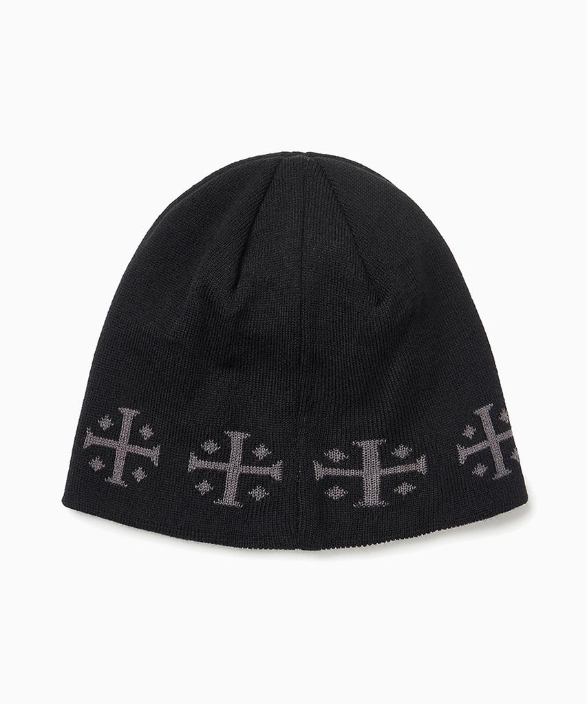 FREEMARIO Cross Logo Jacquard Beanie [Black]