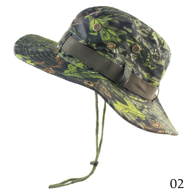 Camouflage Bucket Hat Men Women UV Protection Wide Brim Sun Breathable Foldable Outdoor Fishing Hiking