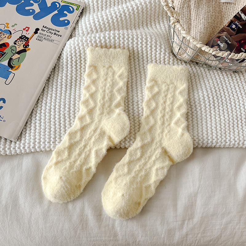 Australische Samtsocken für Damen Herbst und Winter, Nerzsamtsocken, Wadenlange Socken, Mit Samt verdickt, Warme Schlafsocken