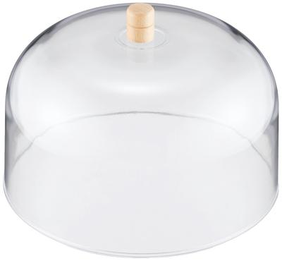 Suncraft Cake Dome, Made In Japan, Polystyrene Resin, 25 X 18 Cm, Wooden Knob, for Confectionery and Pastry Making, PP-551, Transparent