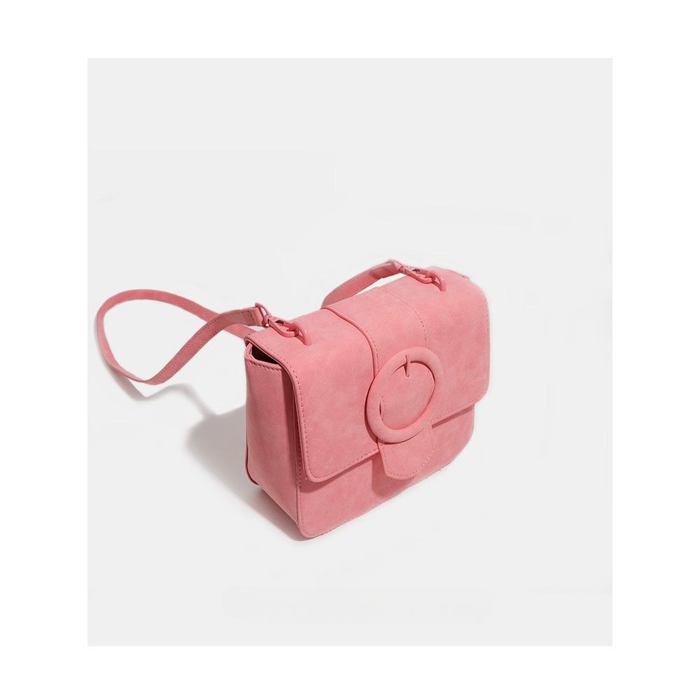 Designer Crossbody Bag Women's  New Sakura Pink PU Small Square Bag Matte Simple Elegant One Shoulder Bag