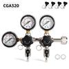 ELECQUEEN Regulator CO2 do Kegeratora z Dwoma Obszarami Ciśnienia, Wloty W21.8 / CGA320 System Karbonizacji Piwa Domowego, Woda Gazowana