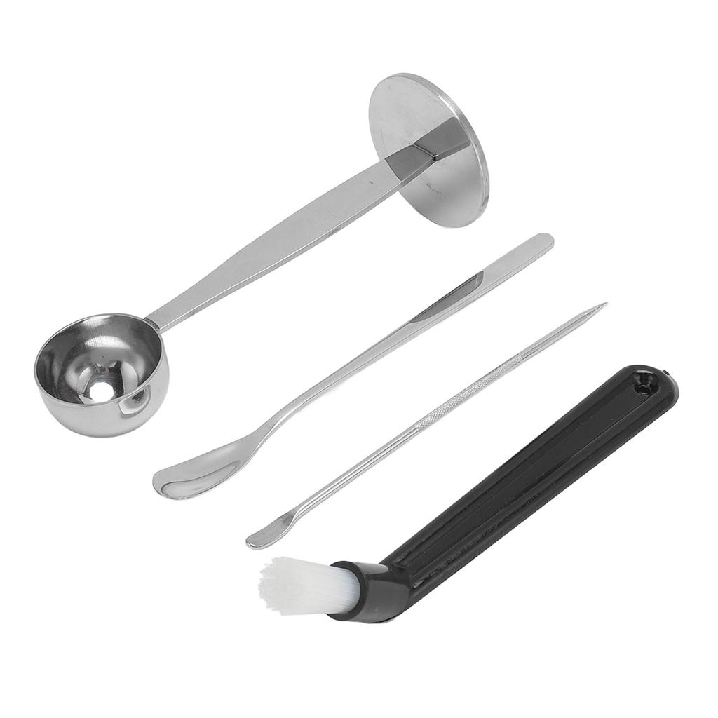 Coffee Tamper Spoon Stirring Spoon Coffee Art Pen Dual  Coffee Tamping Scoop Kit with Cleaning B