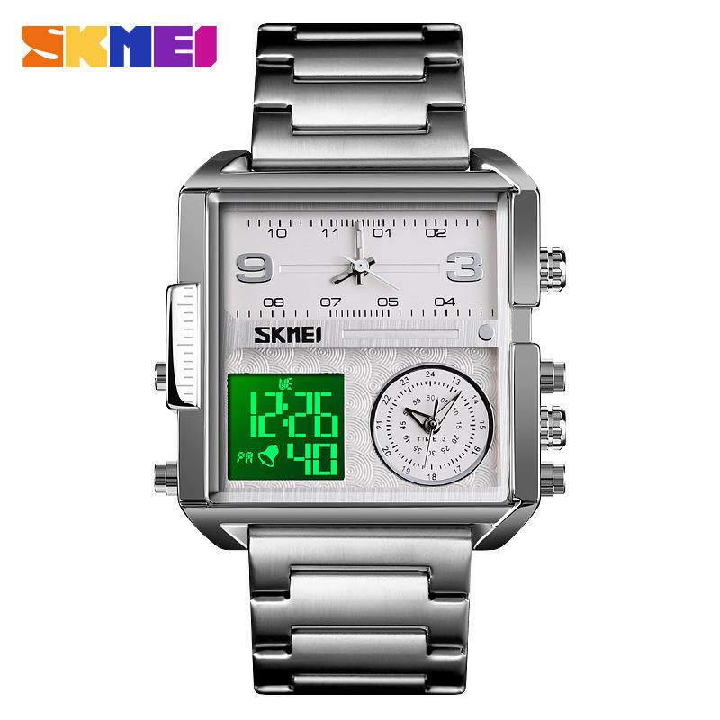 SKMEI Men's Quartz Movement Watches 3 Times Multi-functional Men Sports watch Top Luxury Brand Military Digital Wristwatch reloj