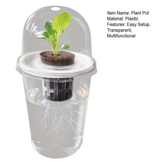 Pflanzenvermehrungsstation Samen Pflanzgefäß Transparenter Becher mit Sämlingen Pflanzenkeimung Starter Hydroponischer Korb Kuppelförmiger Deckel