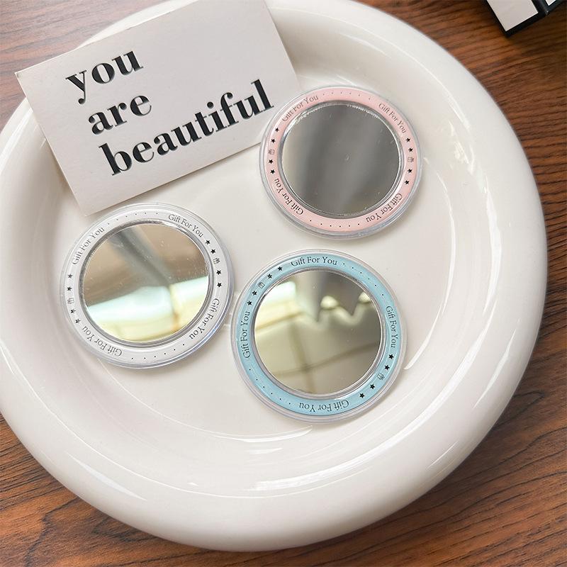 Round Mirror Magnetic Suction Mobile Phone Airbag Bracket Base Portable Makeup Mirror Simple Mirror Sticker Refrigerator Sticker Makeup Mirror