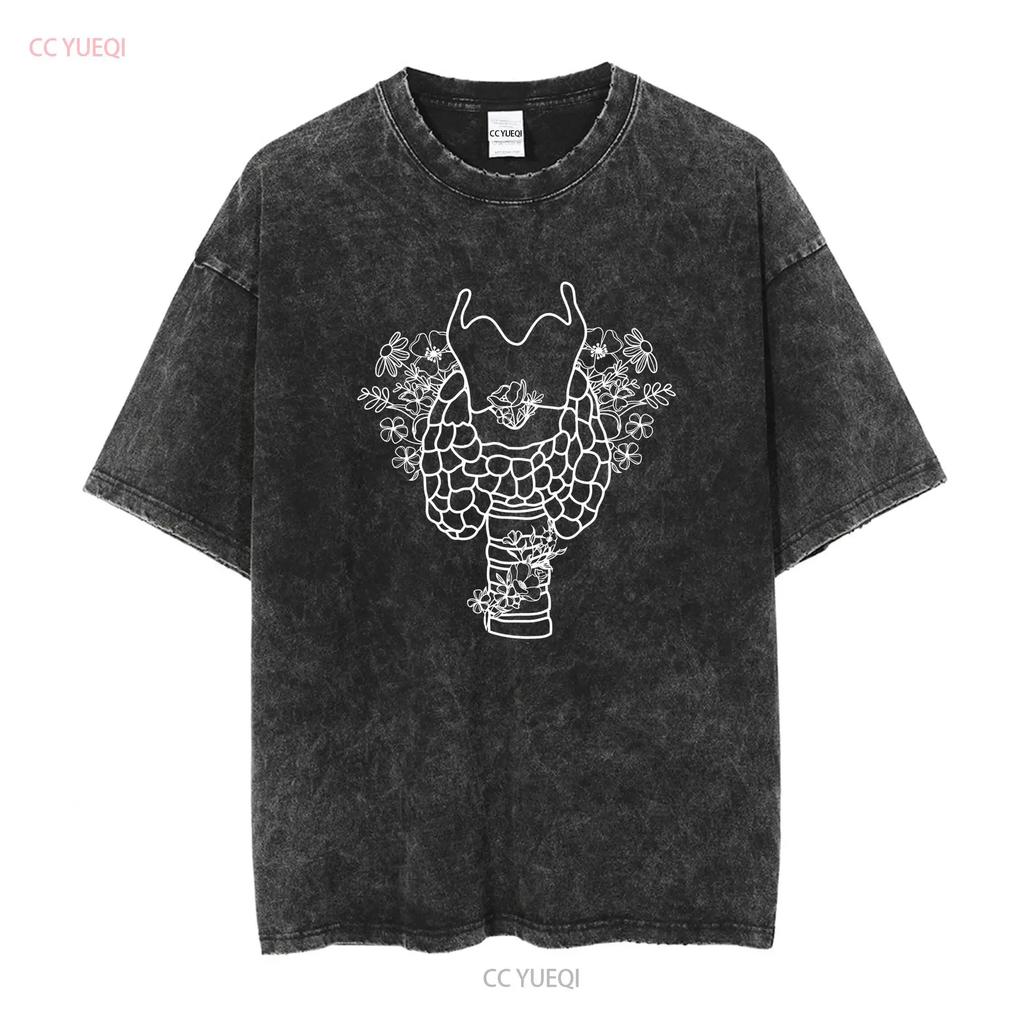Thyroid T Shirt Floral Anatomy Hypothyroidism Graves Disease Cancer Hyperthyroidism Endocrinology long or short sleeves