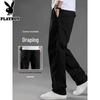 PLAYBOY Men's Loose Straight-Leg Cotton Casual Cargo Pants