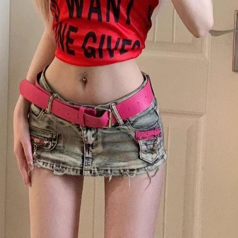 Женская летняя джинсовая мини-юбка с низкой талией - Облегающий дизайн  Hot Girl  L