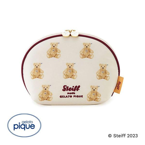 Gelato Pique Print Pouch [Steiff] All-Over (CR-Cream, Free)