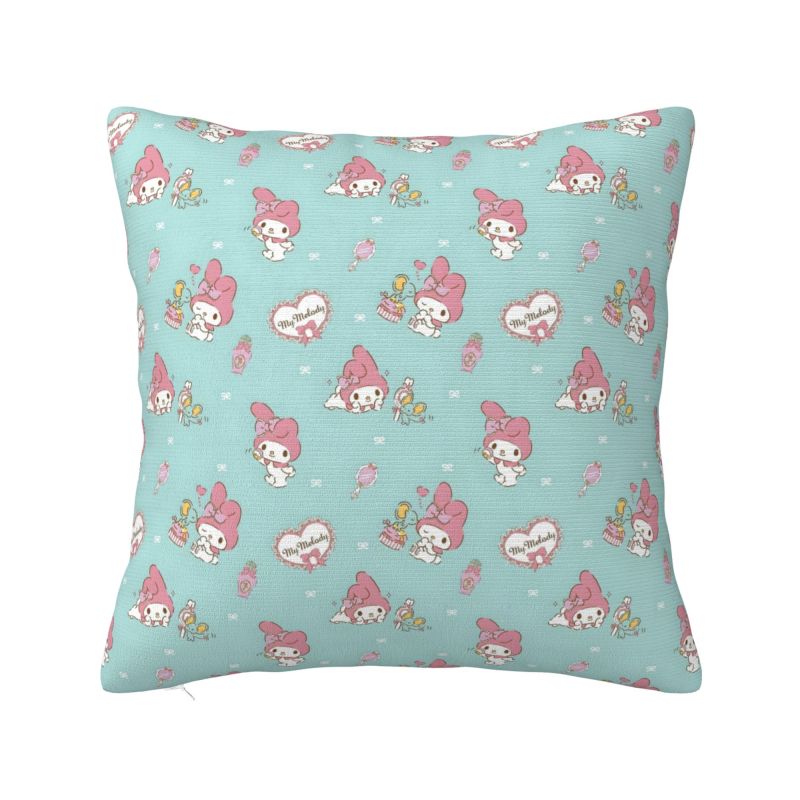 Custom Luxury Sanrio My Melody Anime Cushion Cover for Sofa Polyester Cartoon Cute Throw Pillow Case Bedroom Decoration