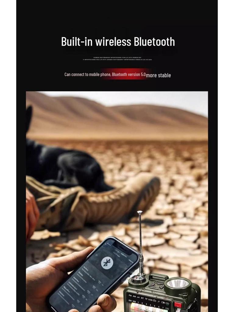 Emergency Solar Hand-Crank Radio and Flashlight for Disaster Preparedness