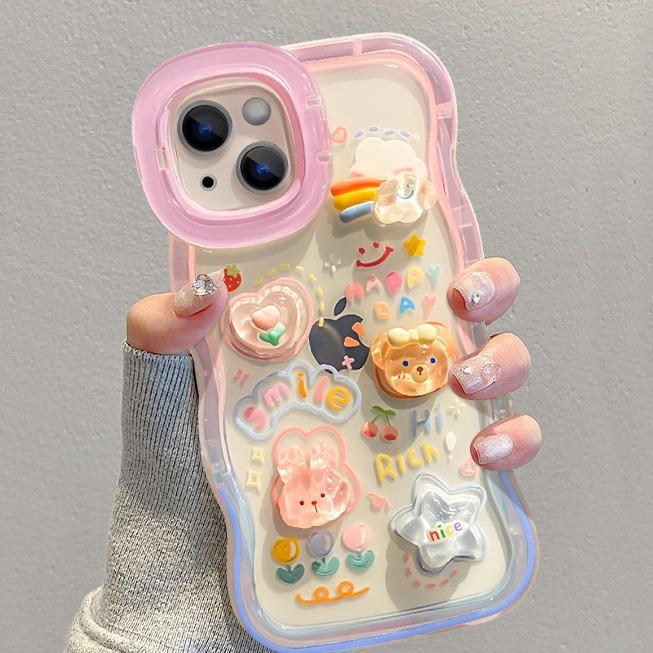 

Подходит для Apple 15pro Чехол для мобильного телефона iPhone 13 Cloud Doll Chain 12 Wave Edge X Невидимый двойной кронштейн для женщин iphone 13