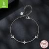 Small Fresh Four-Leaf Clover Mozzarella Bracelet, Exquisite And Versatile S925 Sterling Silver Lucky Bracelet.